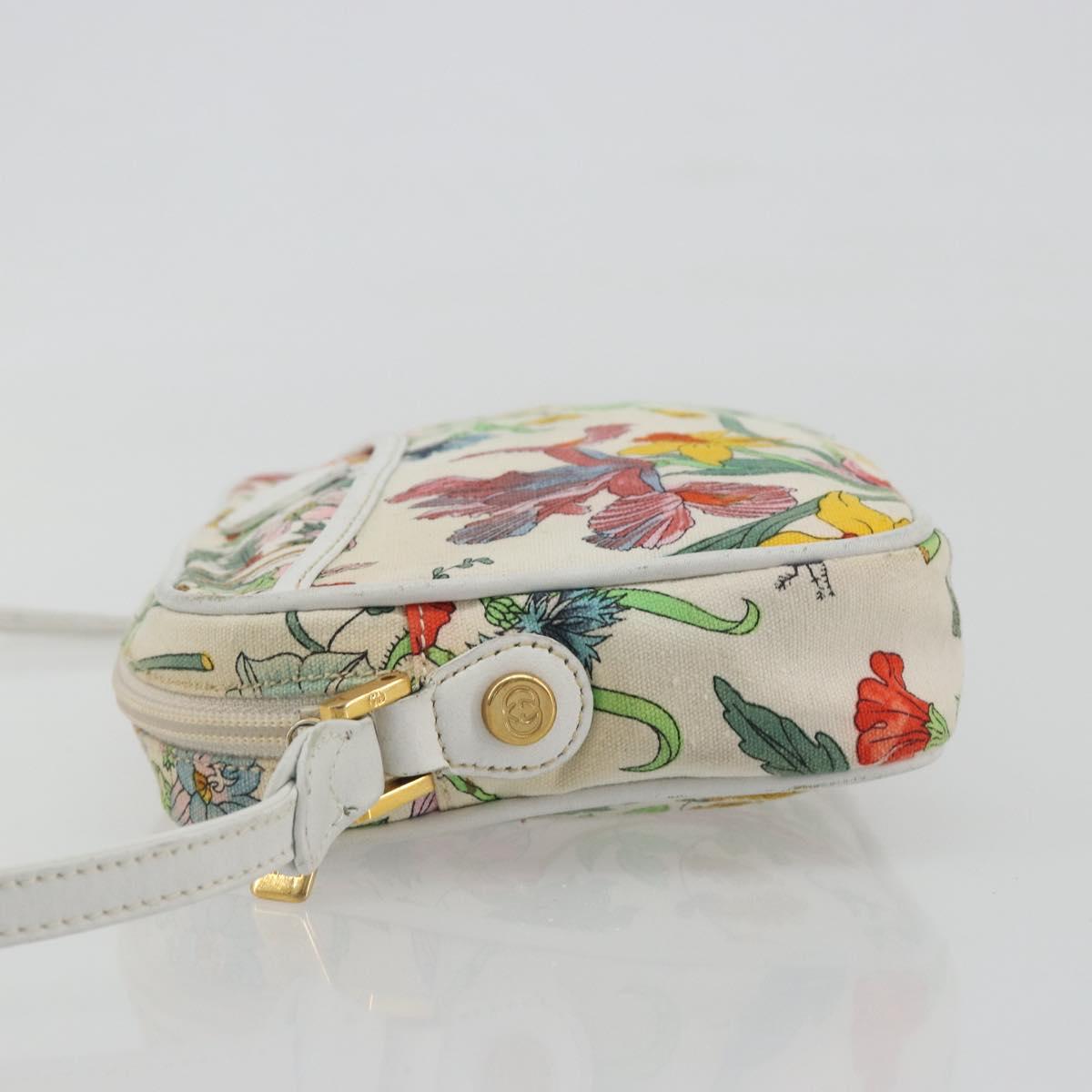 GUCCI Flora Shoulder Bag Canvas Multicolor Gold 007 113 1943 Auth bs36563
