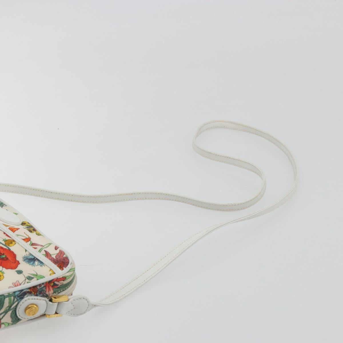 GUCCI Flora Shoulder Bag Canvas Multicolor Gold 007 113 1943 Auth bs36563