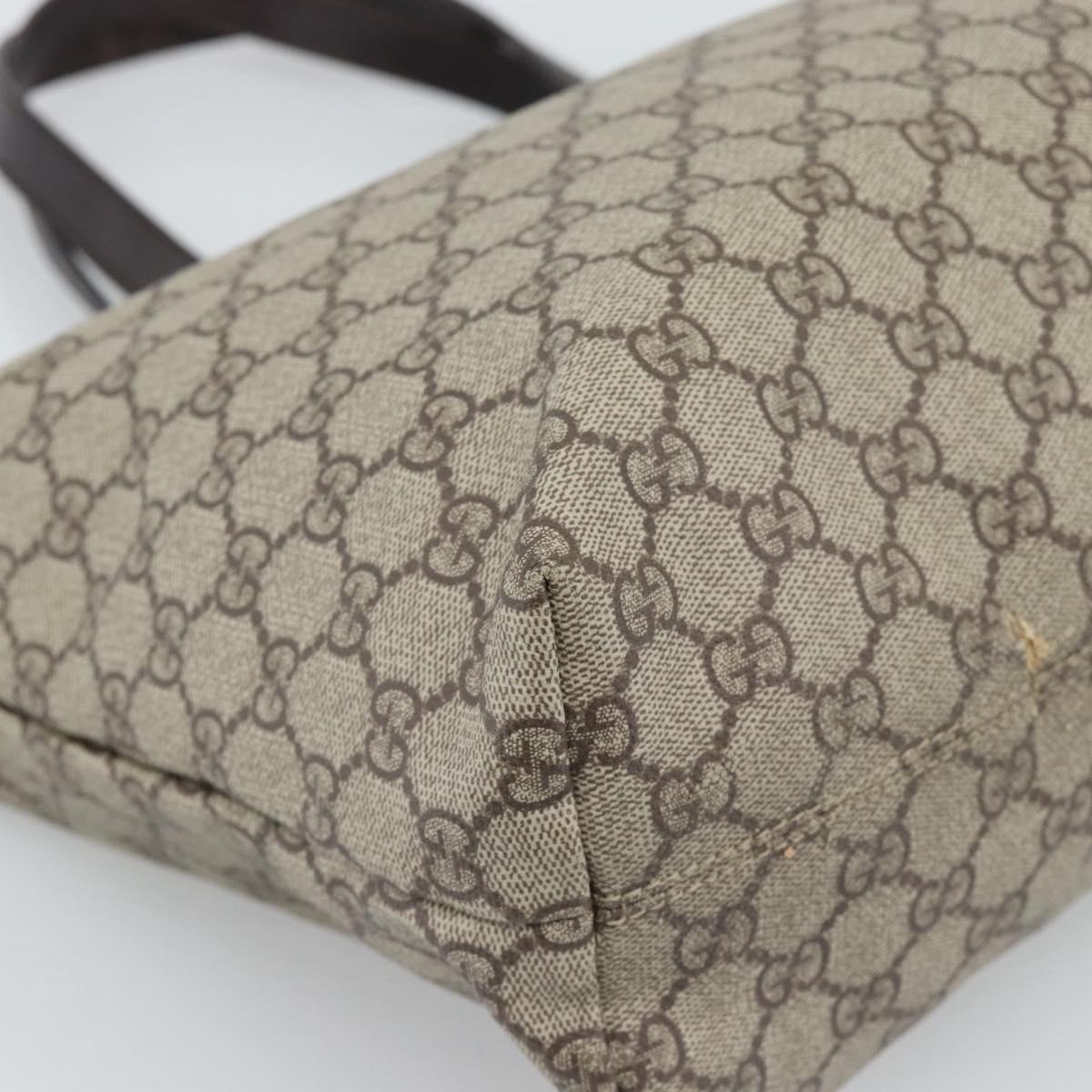 GUCCI GG Supreme Tote Bag PVC Beige 181084 Auth bs36565