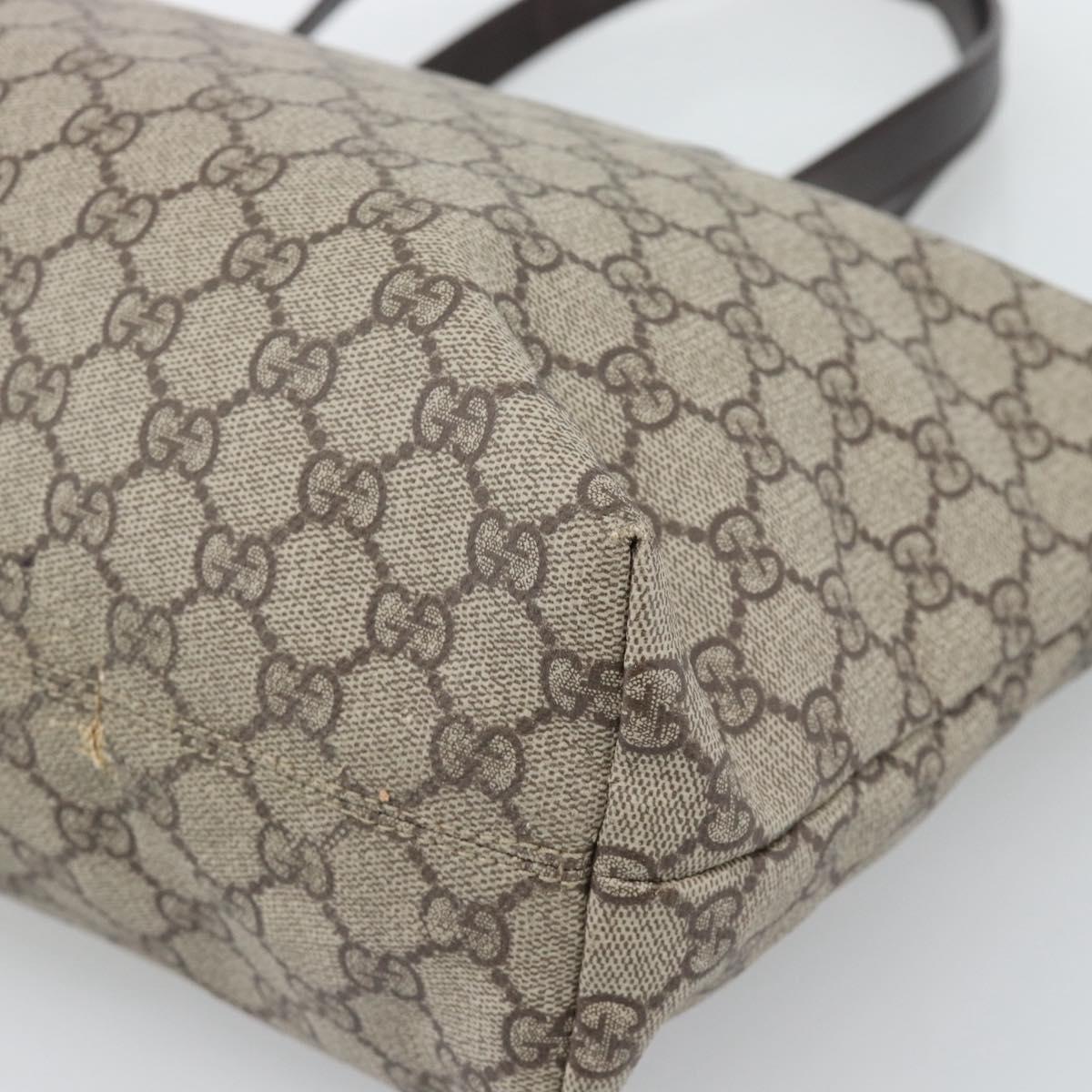 GUCCI GG Supreme Tote Bag PVC Beige 181084 Auth bs36565
