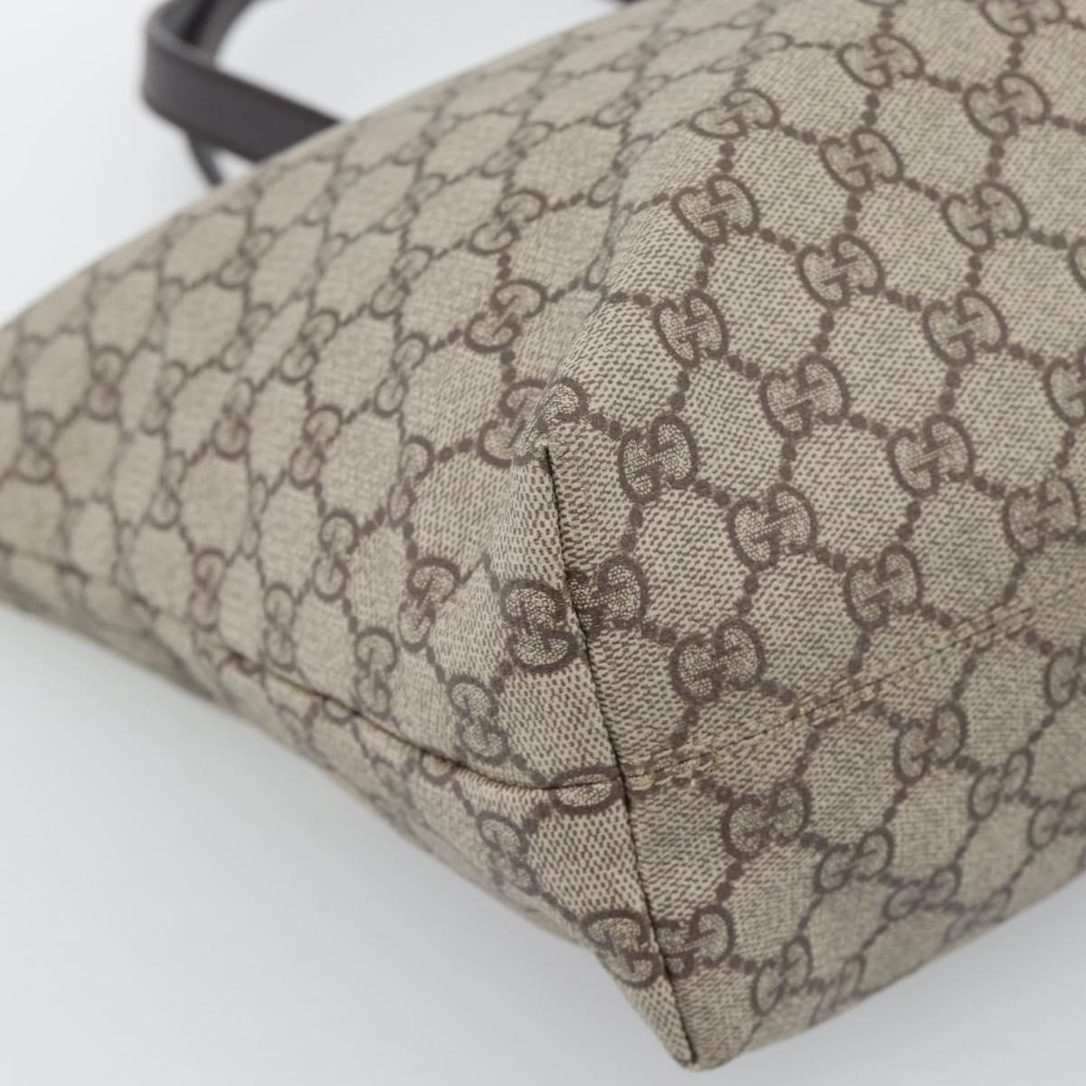 GUCCI GG Supreme Tote Bag PVC Beige 181084 Auth bs36565