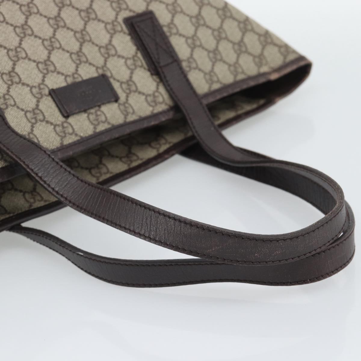 GUCCI GG Supreme Tote Bag PVC Beige 181084 Auth bs36565