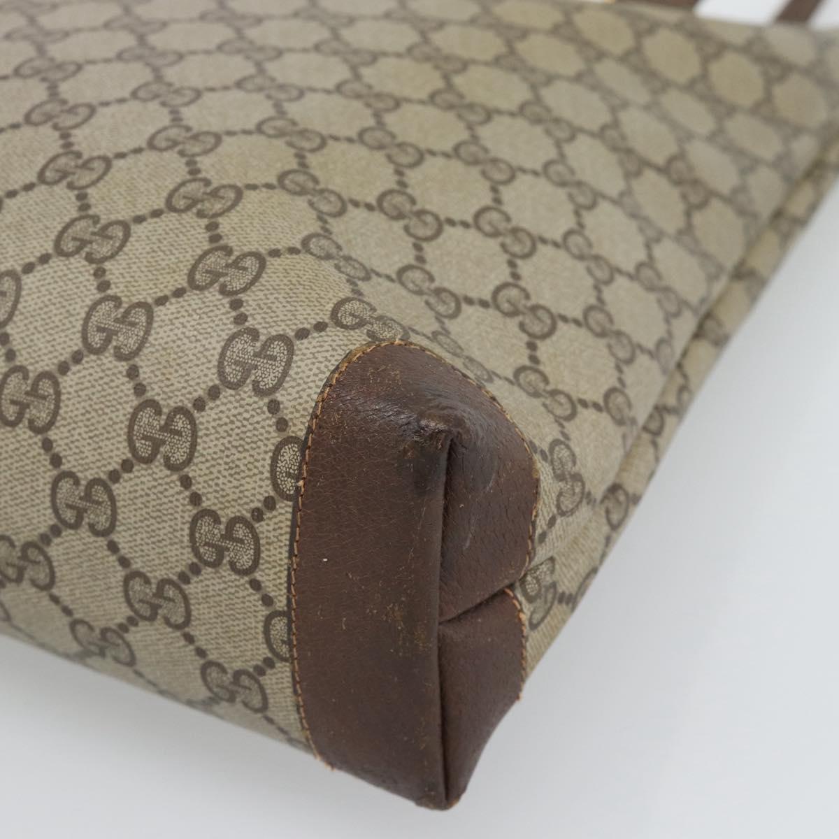 GUCCI GG Supreme Web Sherry Line Tote Bag PVC Beige Gold 89 02 905 Auth bs36567