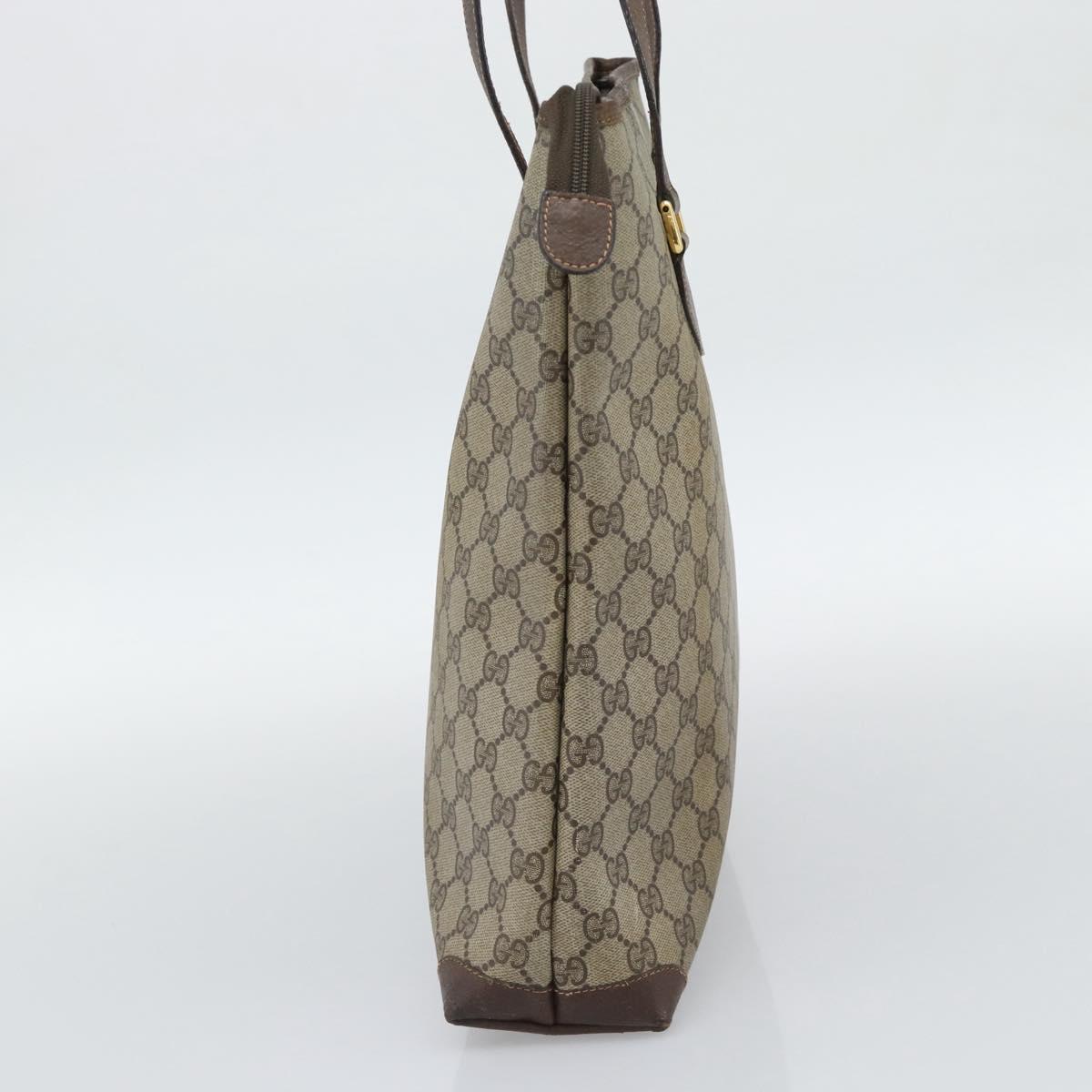 GUCCI GG Supreme Web Sherry Line Tote Bag PVC Beige Gold 89 02 905 Auth bs36567