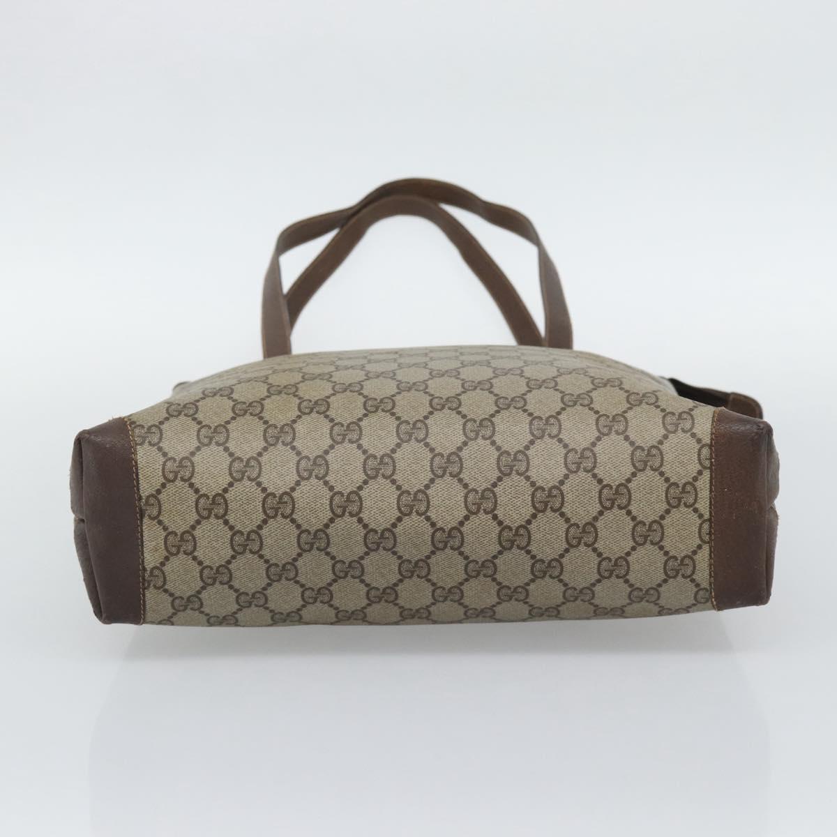 GUCCI GG Supreme Web Sherry Line Tote Bag PVC Beige Gold 89 02 905 Auth bs36567