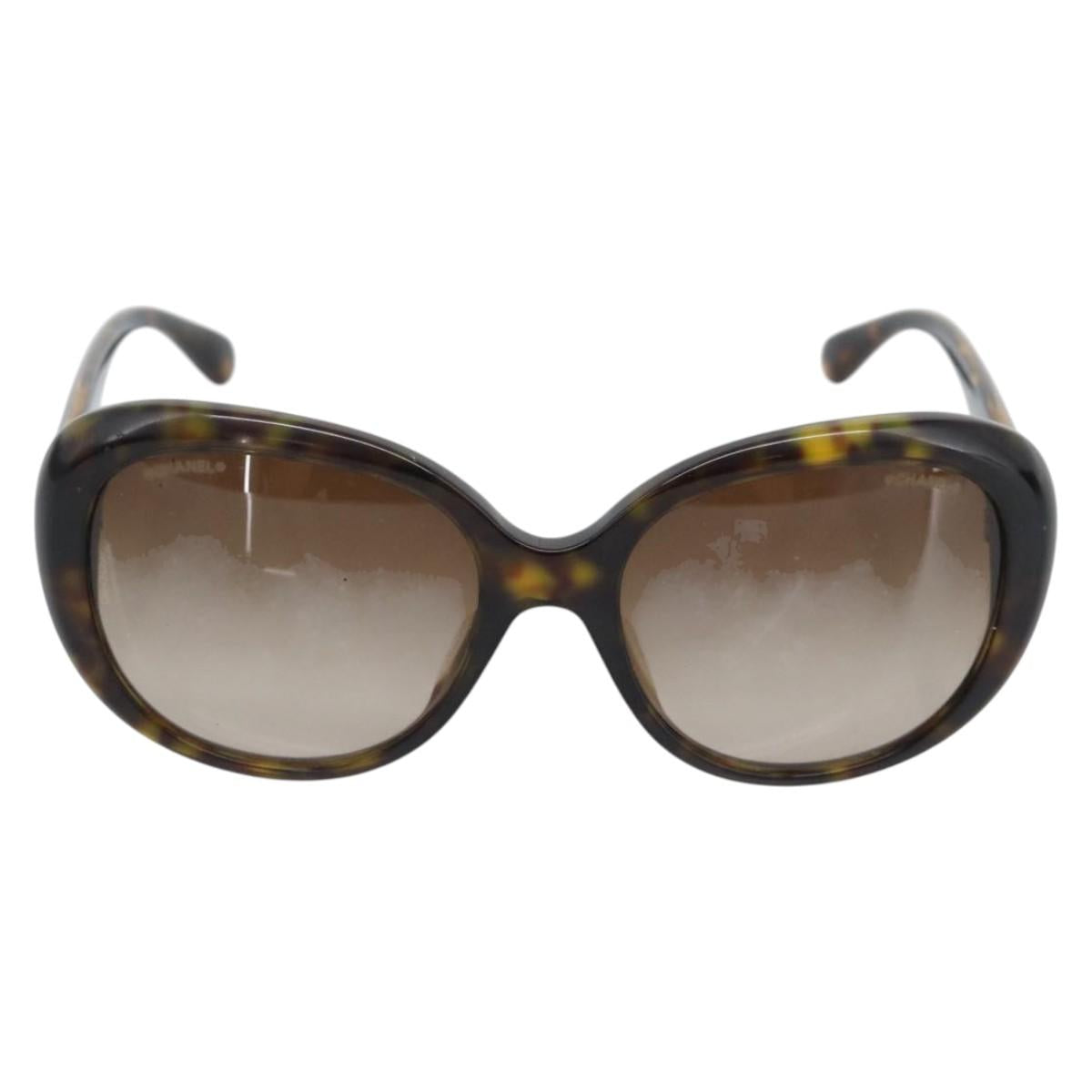 CHANEL Sunglasses plastic Brown CC Auth bs36570