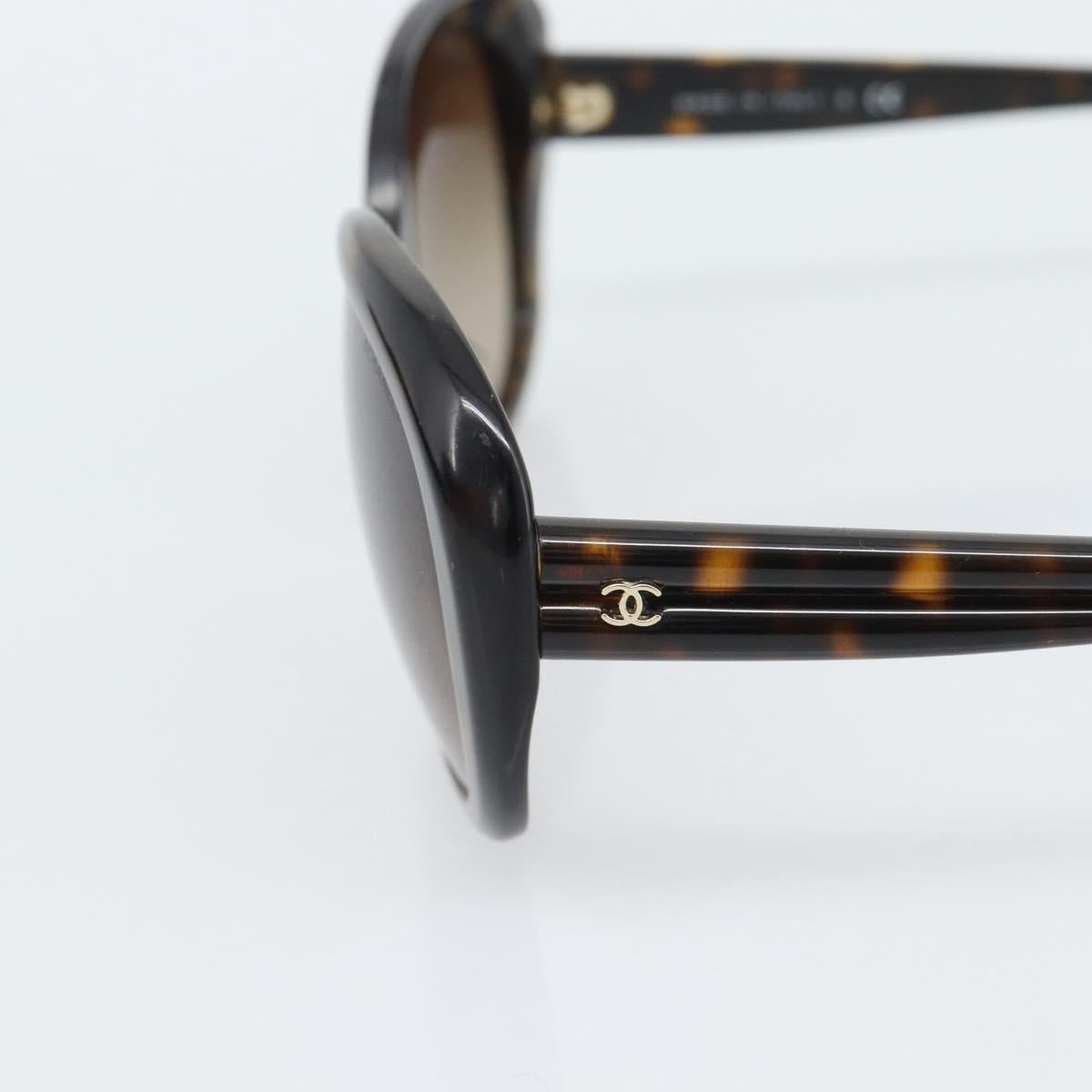 CHANEL Sunglasses plastic Brown CC Auth bs36570