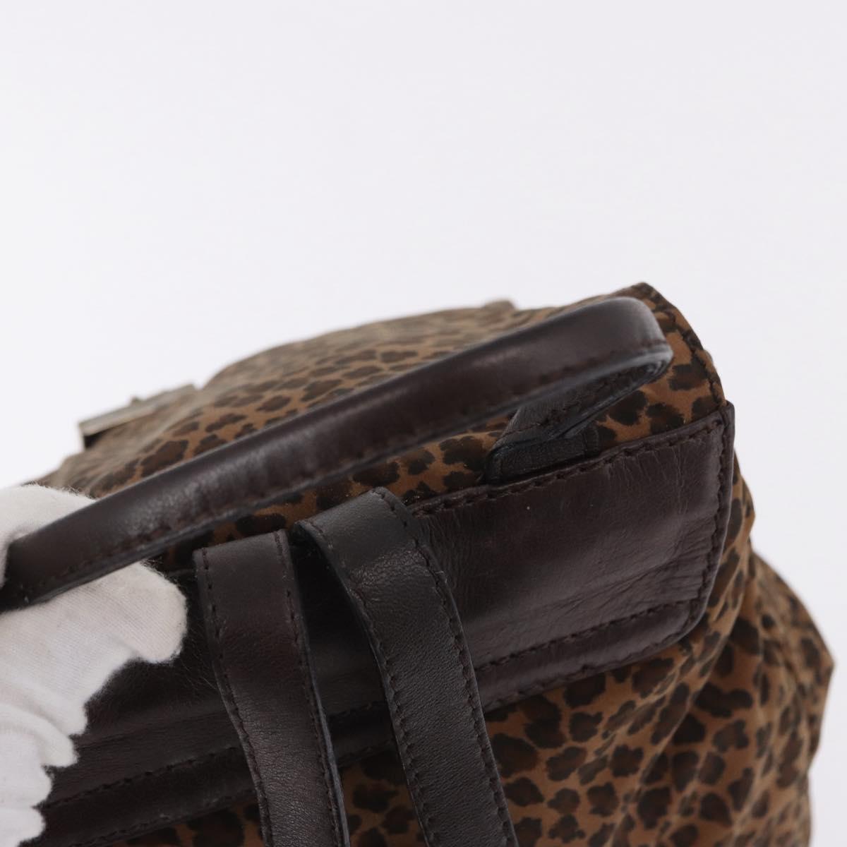 BOTTEGA VENETA Backpack Nylon Brown Gold Auth bs36573