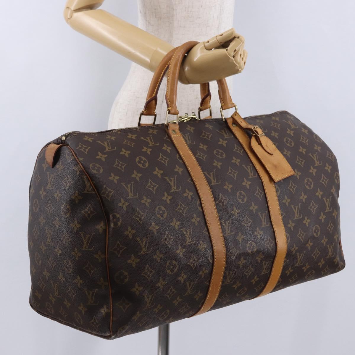 LOUIS VUITTON Monogram Keepall 50 Boston Bag M41426 LV Auth bs36574
