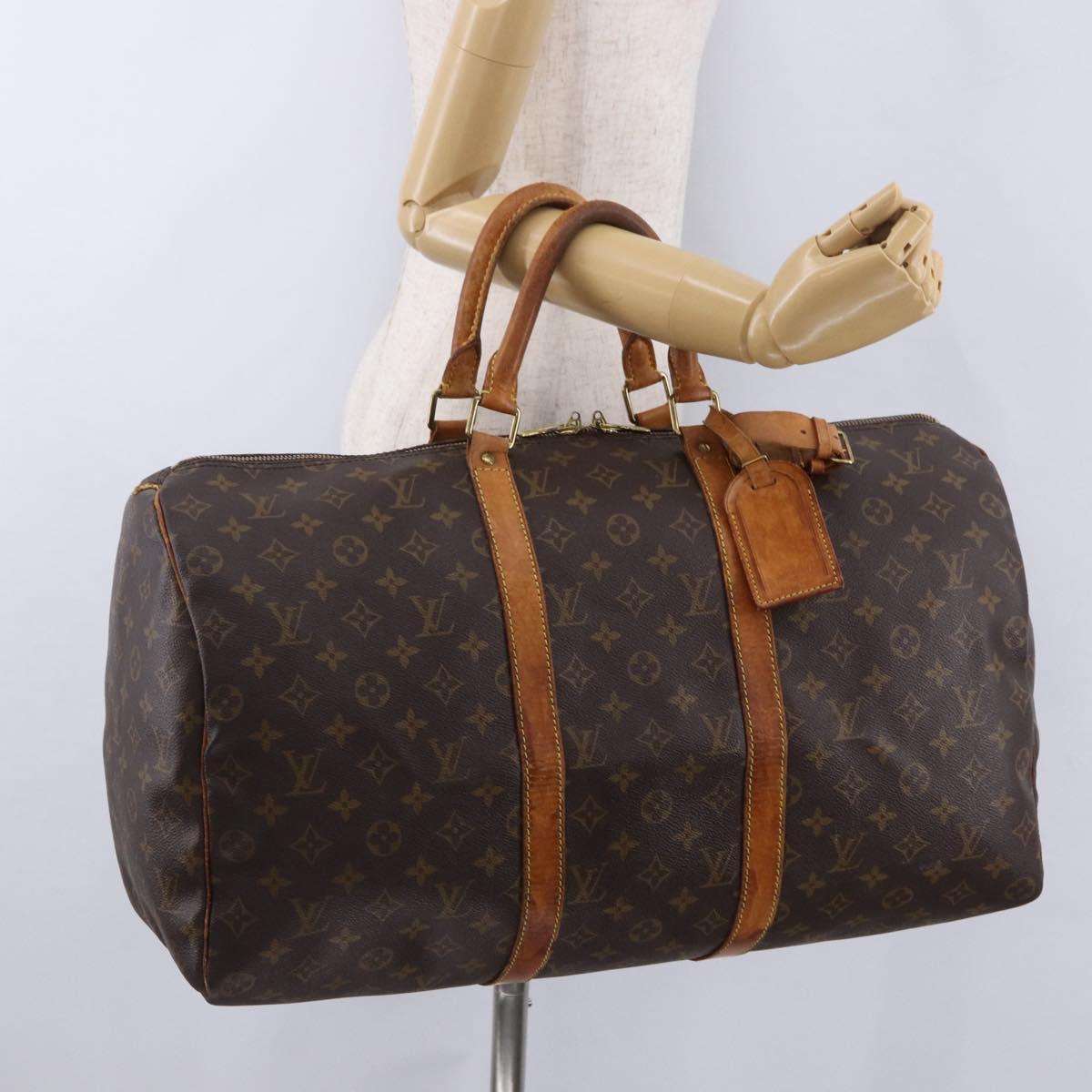 LOUIS VUITTON Monogram Keepall 50 Boston Bag M41426 LV Auth bs36575