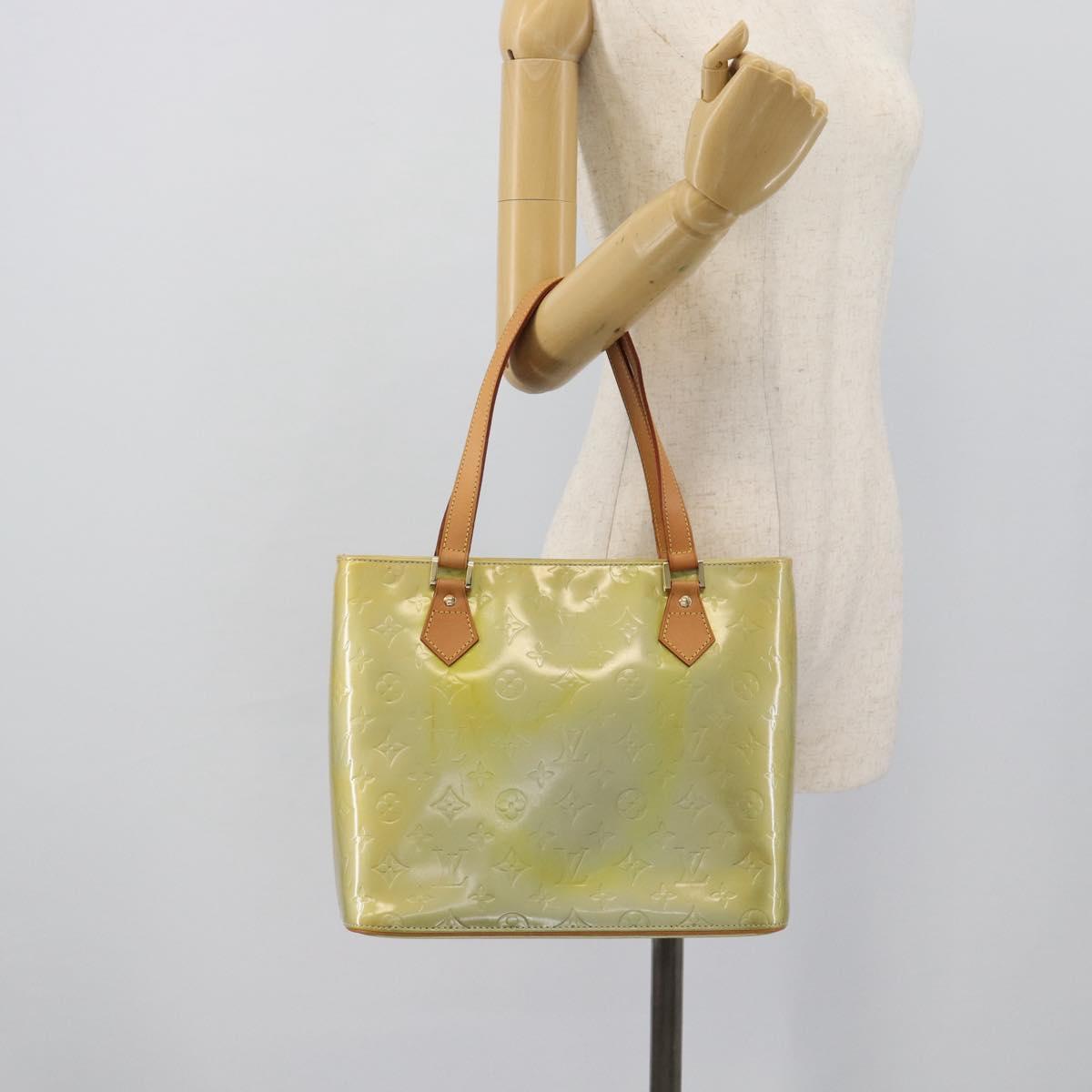 LOUIS VUITTON Monogram Vernis Houston Hand Bag Gris M91053 LV Auth bs36580