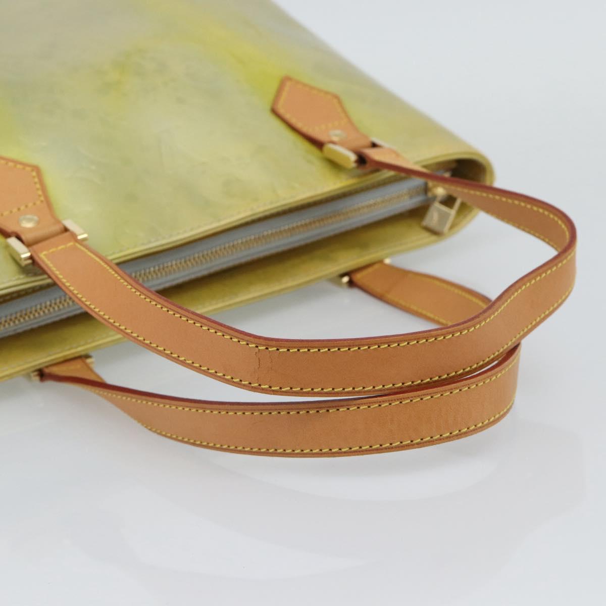 LOUIS VUITTON Monogram Vernis Houston Hand Bag Gris M91053 LV Auth bs36580