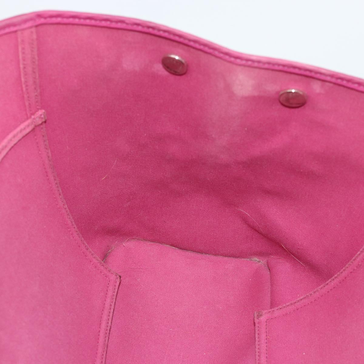 HERMES Kabak Elan PM Hand Bag Canvas Pink Auth bs36581