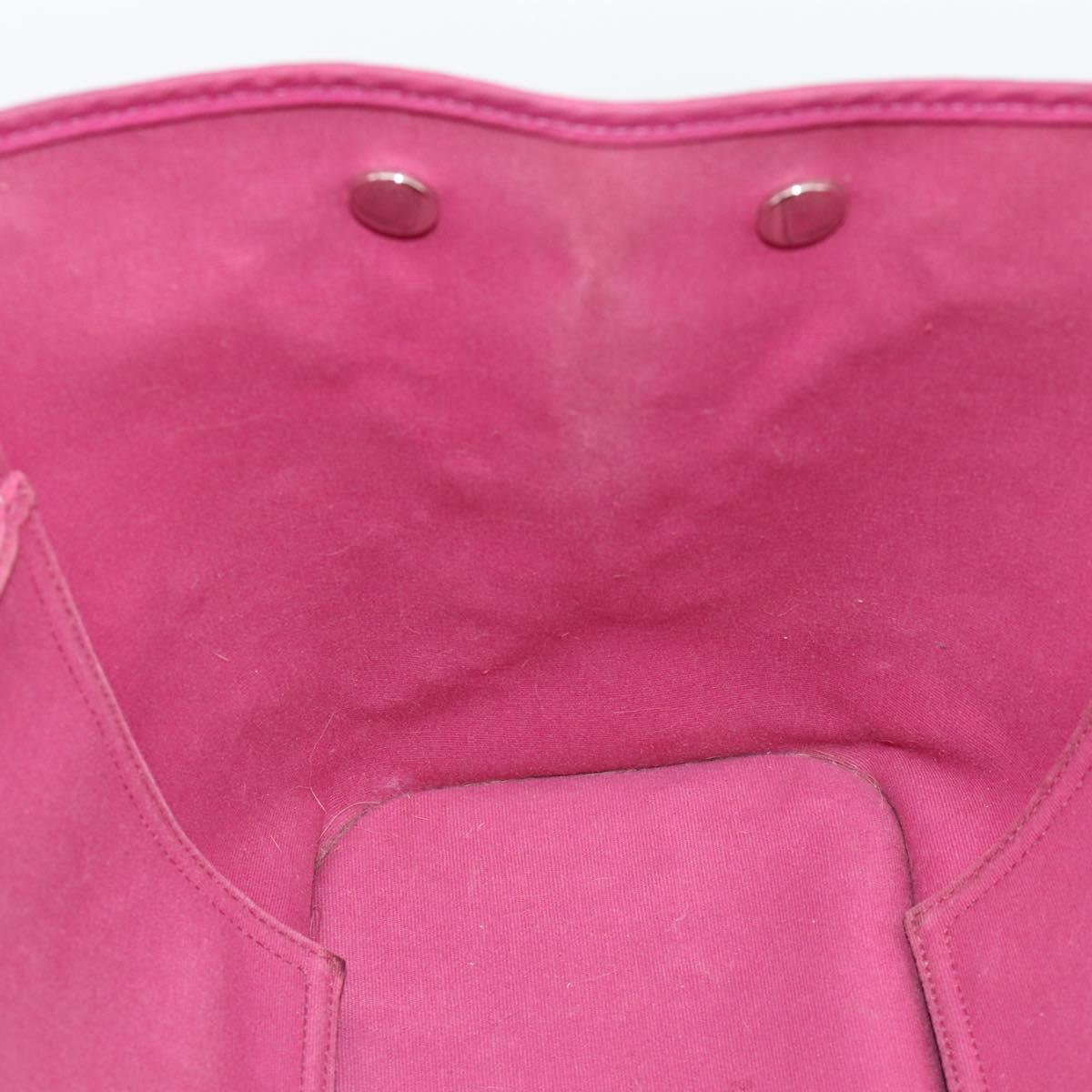 HERMES Kabak Elan PM Hand Bag Canvas Pink Auth bs36581