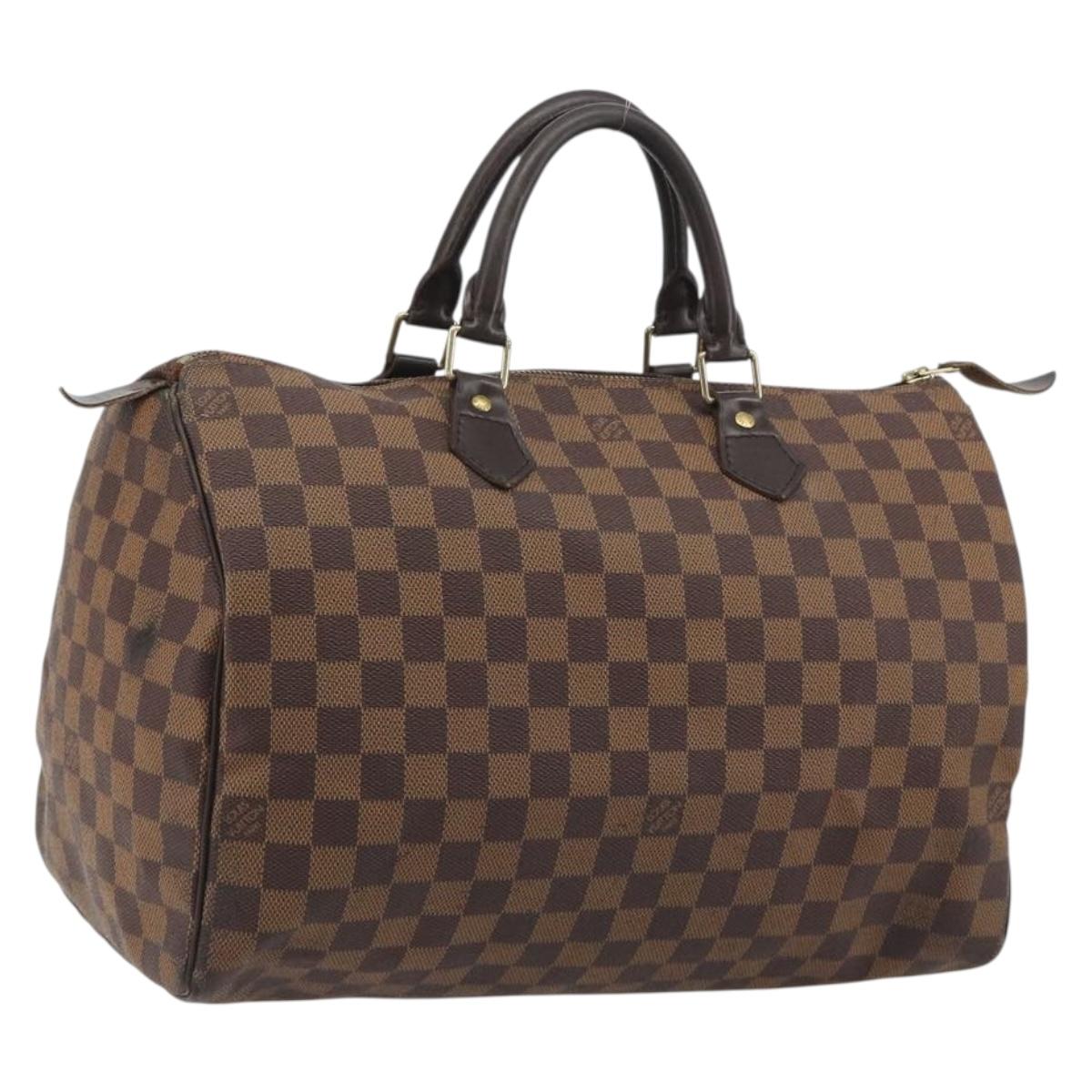 LOUIS VUITTON Damier Ebene Speedy 35 Hand Bag N41363 LV Auth bs36583