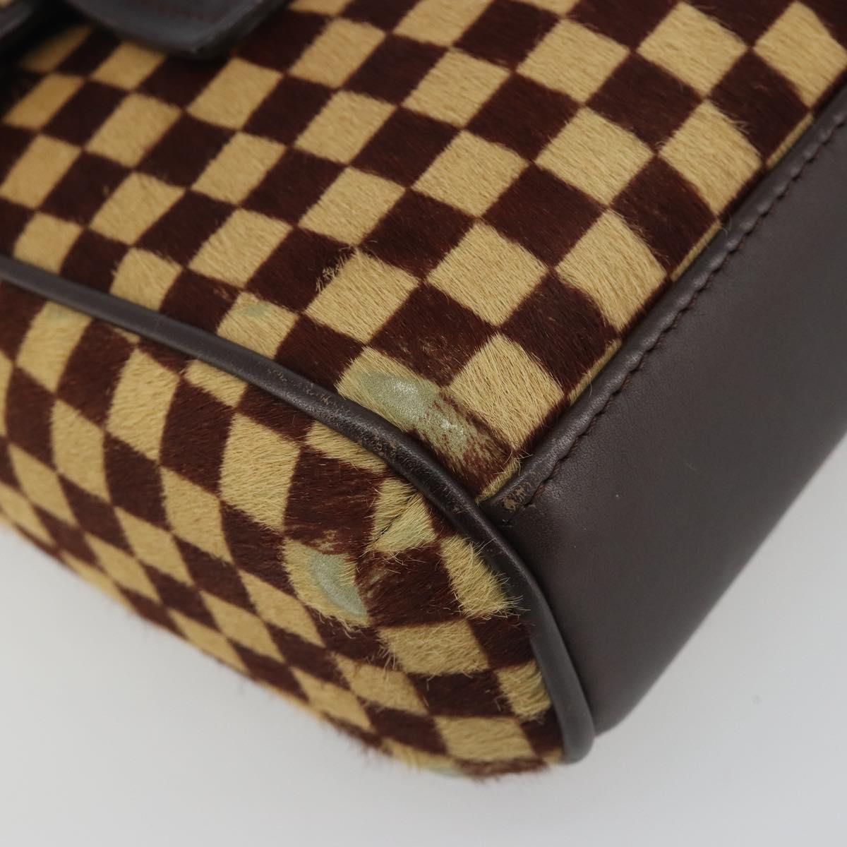 LOUIS VUITTON Damie Sovage Lion Hand Bag Black M92131 LV Auth bs36584