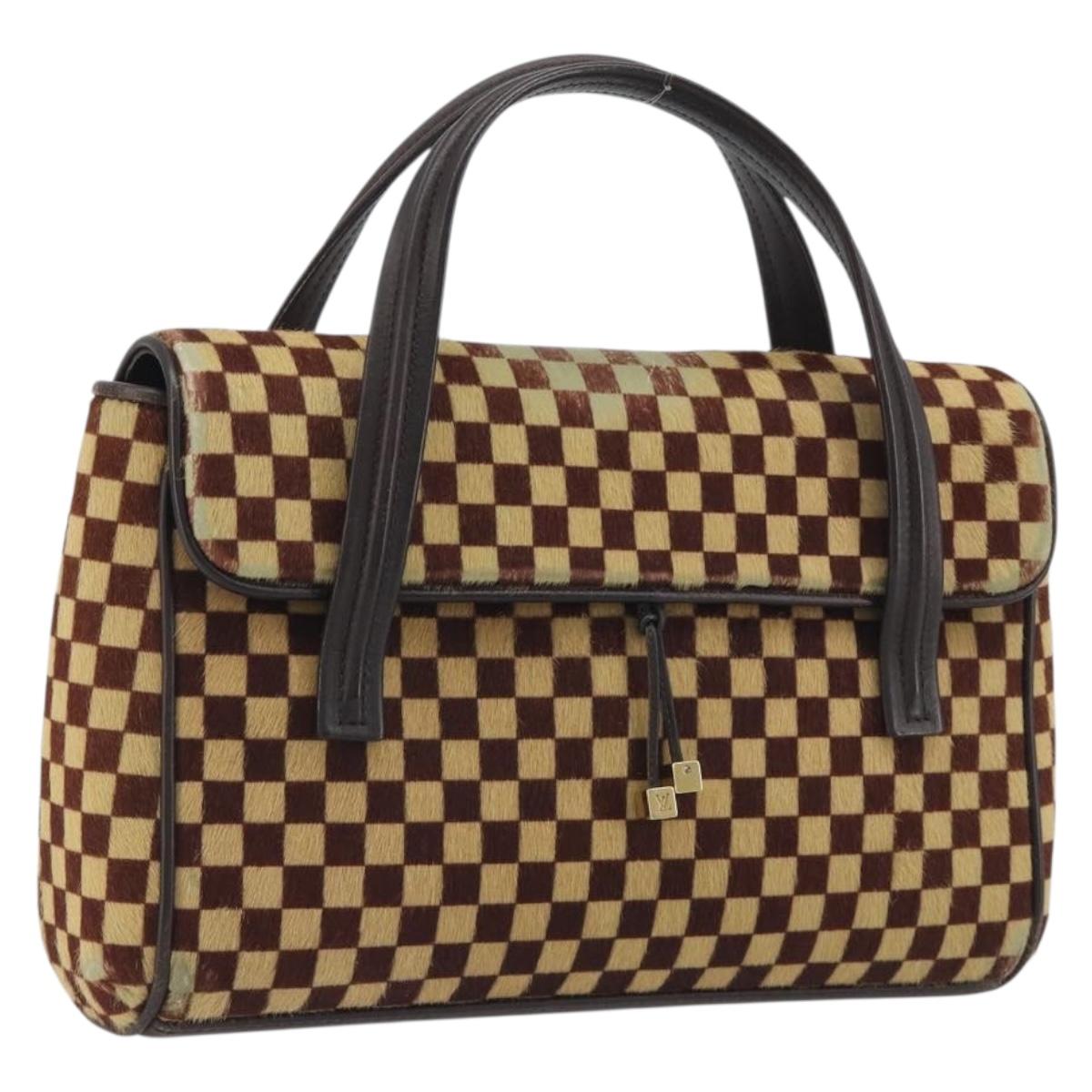 LOUIS VUITTON Damie Sovage Lion Hand Bag Black M92131 LV Auth bs36584