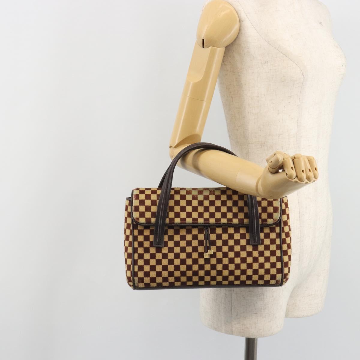 LOUIS VUITTON Damie Sovage Lion Hand Bag Black M92131 LV Auth bs36584