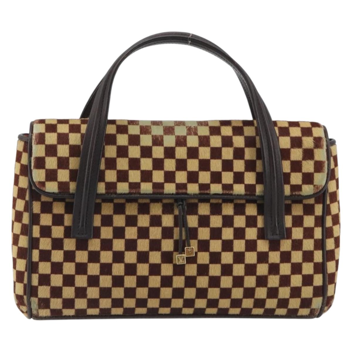 LOUIS VUITTON Damie Sovage Lion Hand Bag Black M92131 LV Auth bs36584