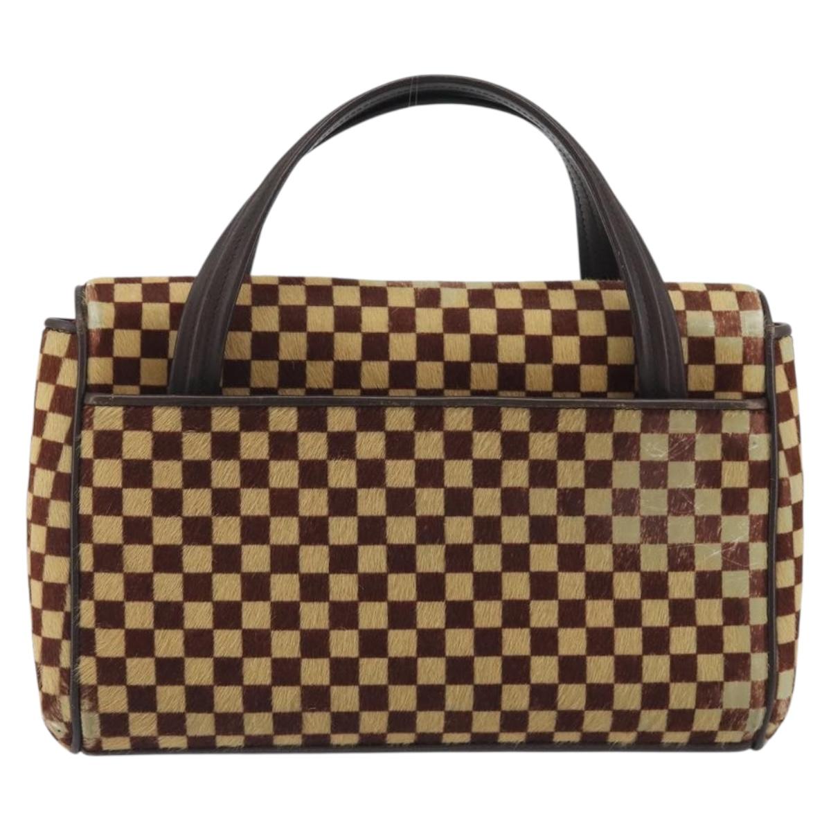 LOUIS VUITTON Damie Sovage Lion Hand Bag Black M92131 LV Auth bs36584
