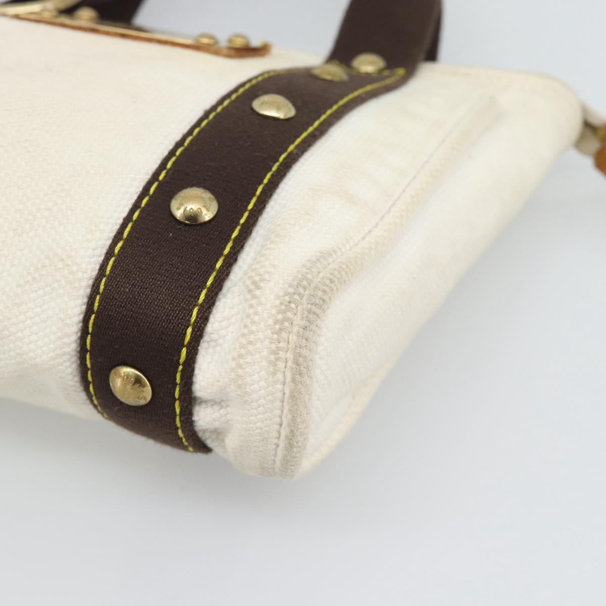 LOUIS VUITTON Antigua Cabas PM Tote Bag White Brown M40036 LV Auth bs36588