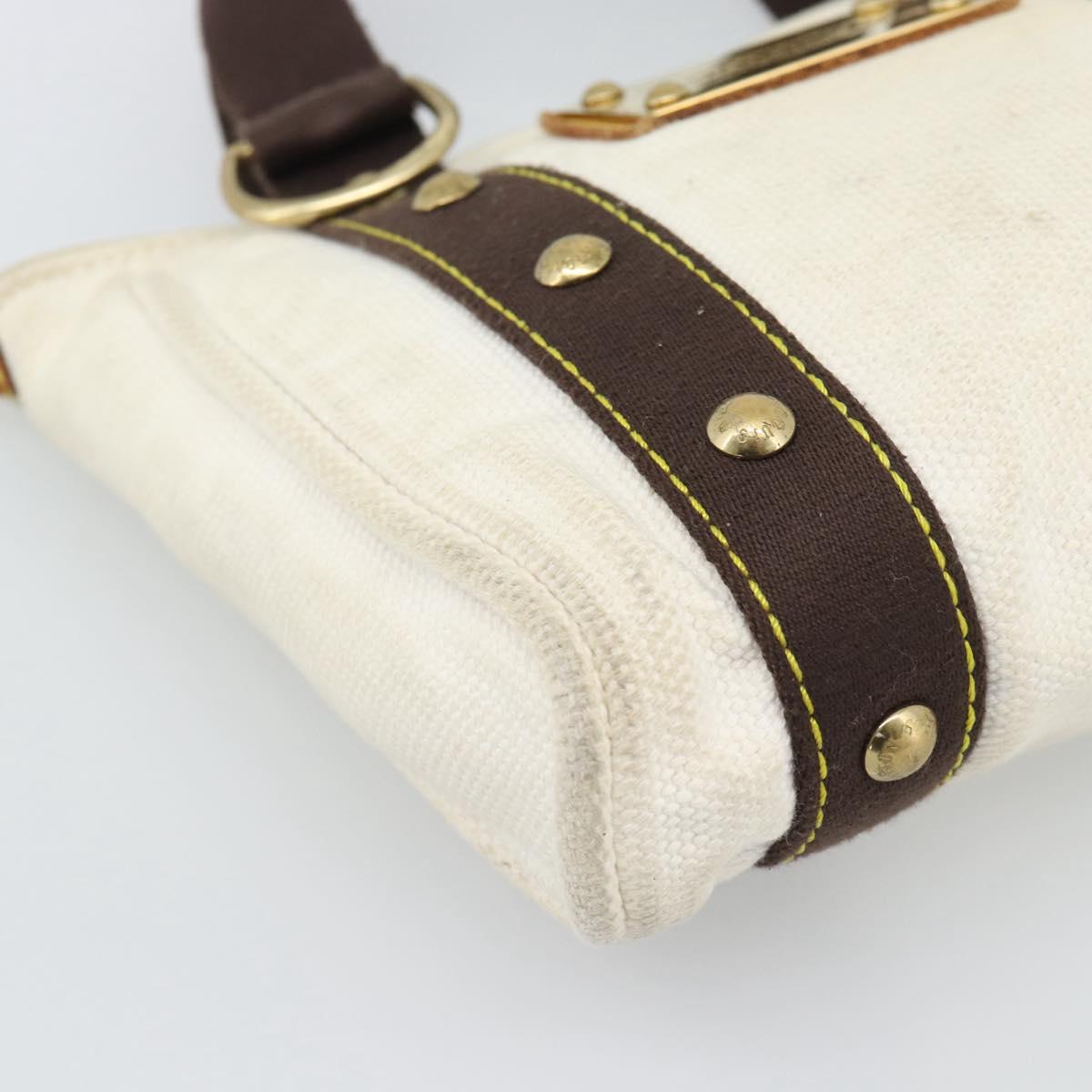 LOUIS VUITTON Antigua Cabas PM Tote Bag White Brown M40036 LV Auth bs36588