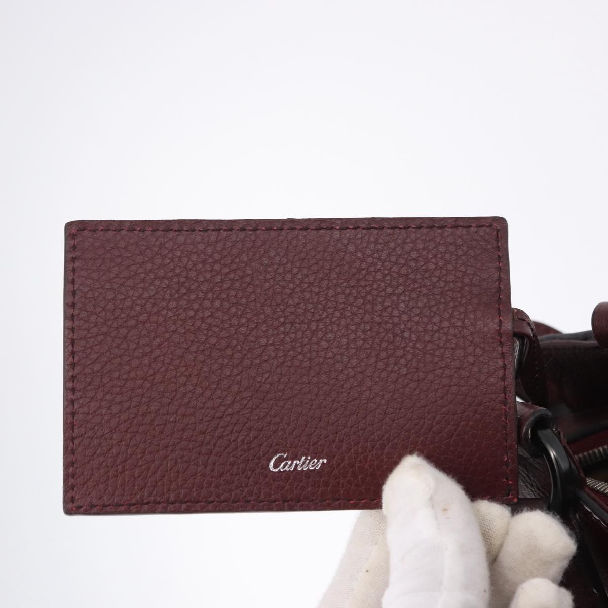 CARTIER Marcello de Cartier Hand Bag Patent leather 2way Bordeaux Auth bs36593A