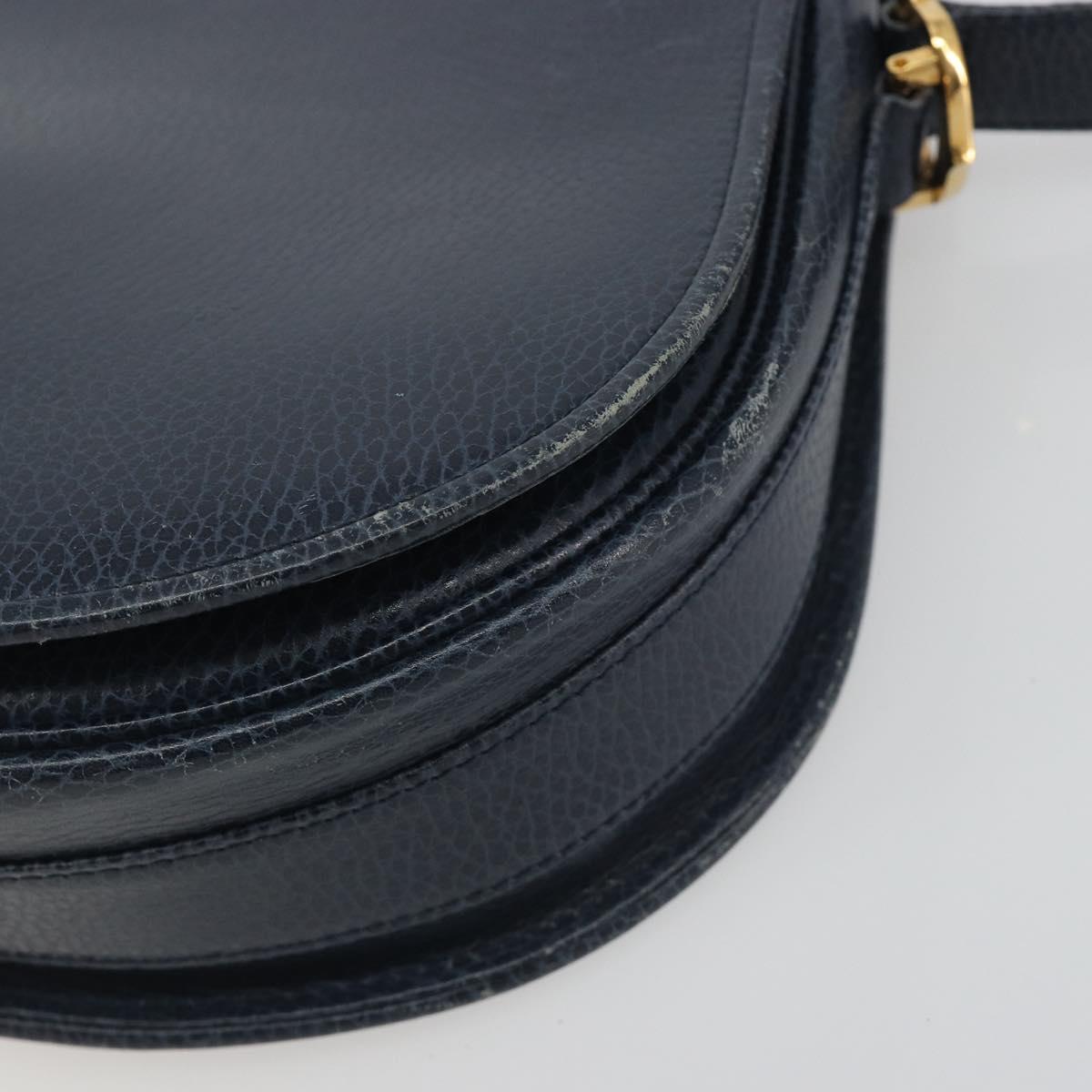 CARTIER Must Line Shoulder Bag Leather Blue Gold Auth bs36594