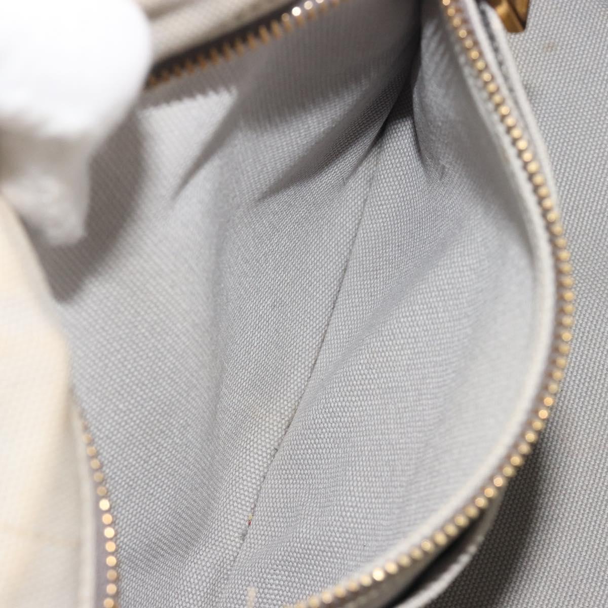 PRADA Canapa PM Hand Bag Canvas 2way Gray Gold Auth bs36595