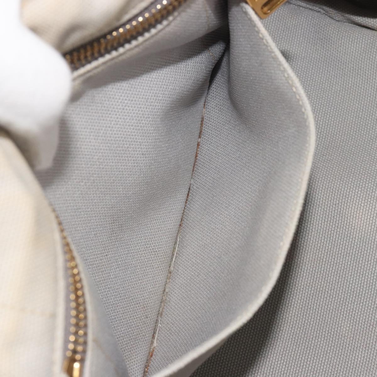 PRADA Canapa PM Hand Bag Canvas 2way Gray Gold Auth bs36595