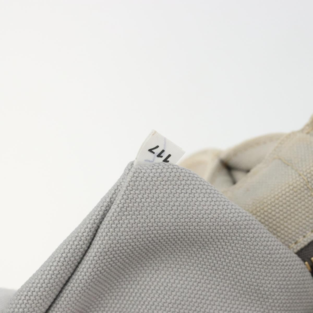 PRADA Canapa PM Hand Bag Canvas 2way Gray Gold Auth bs36595