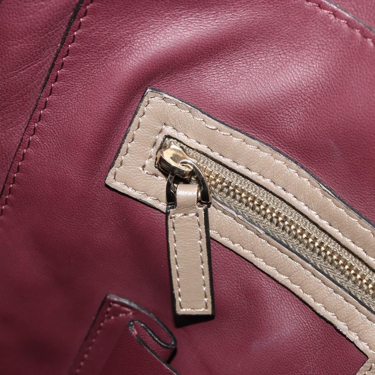 VALENTINO Studs Tote Bag Brown Gold Auth bs36602