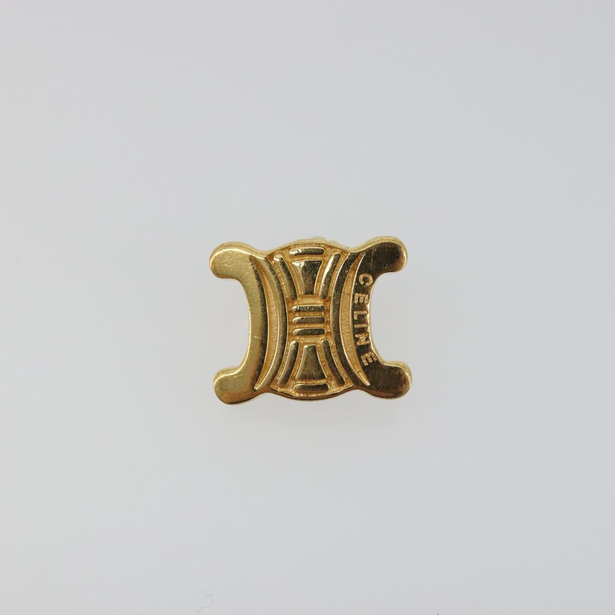 CELINE Earring metal Gold Auth bs36604