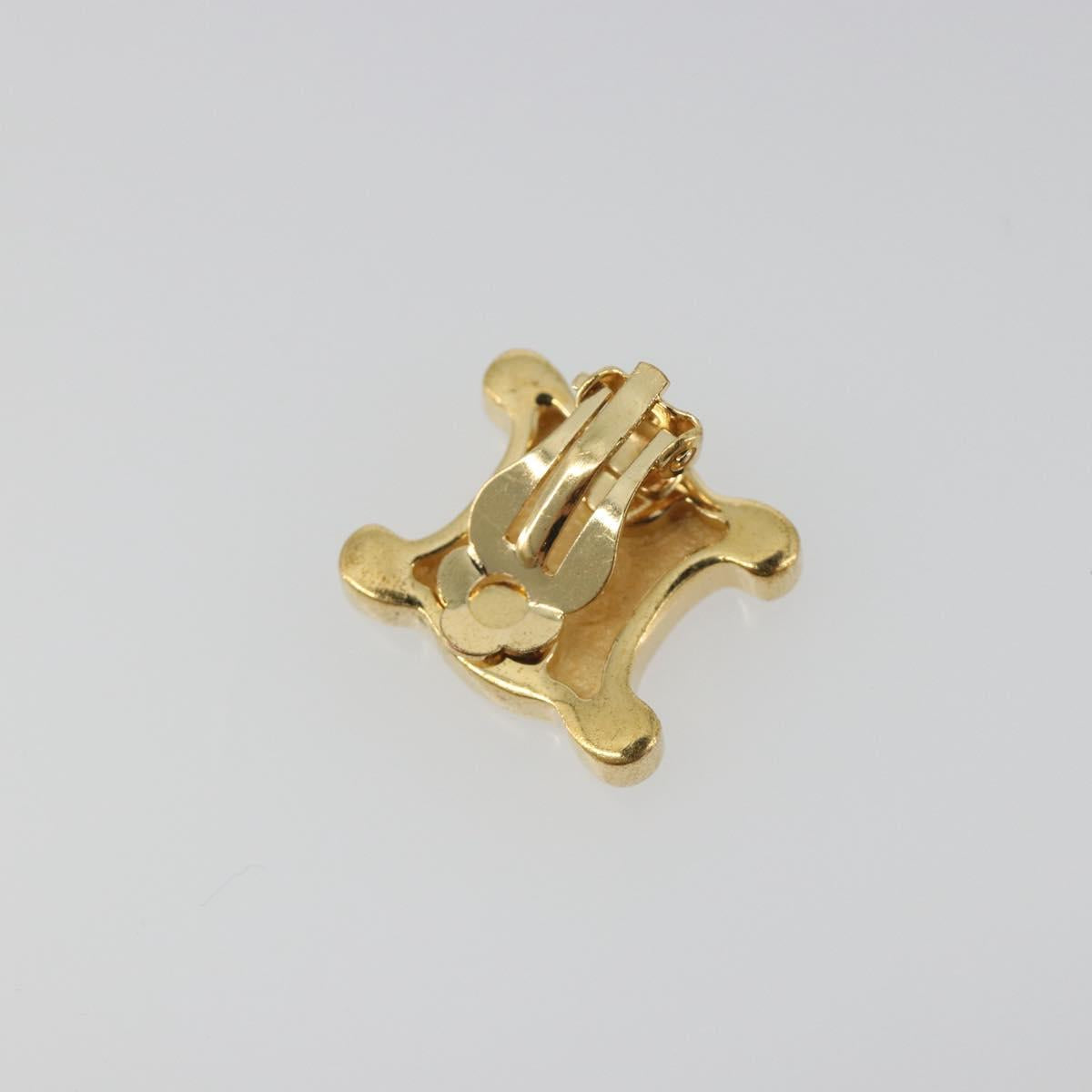 CELINE Earring metal Gold Auth bs36604