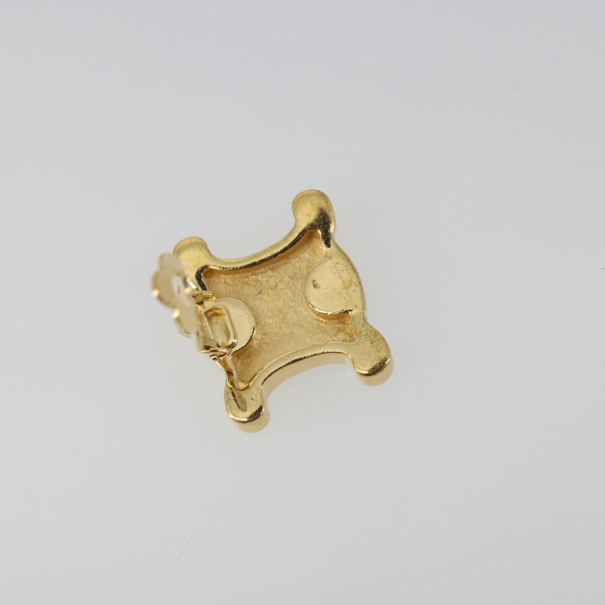 CELINE Earring metal Gold Auth bs36604