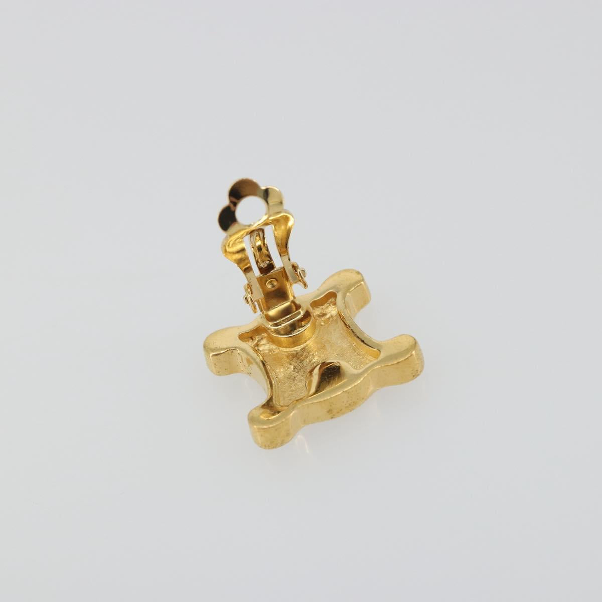 CELINE Earring metal Gold Auth bs36604