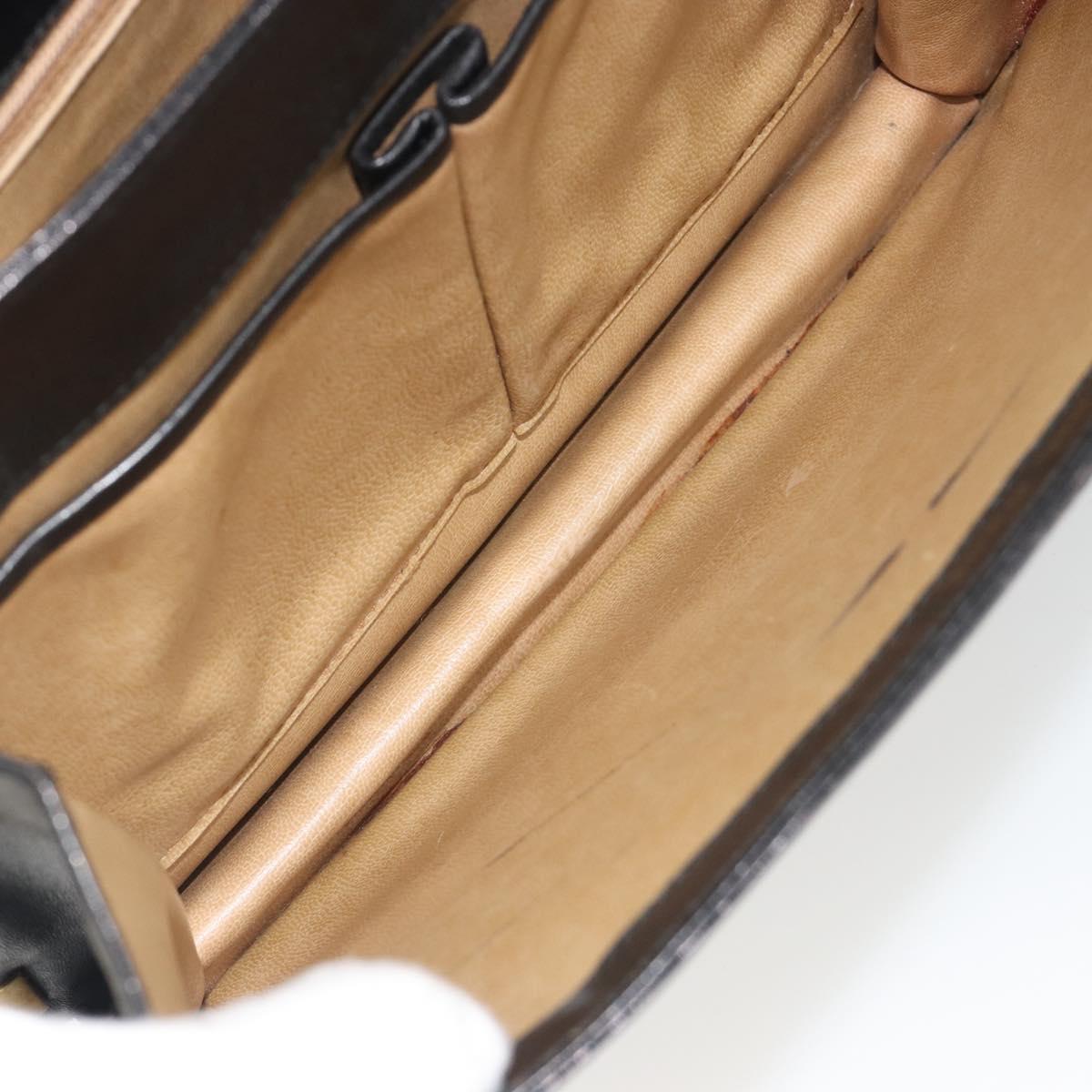 CELINE Shoulder Bag Leather Black Gold Auth bs36609