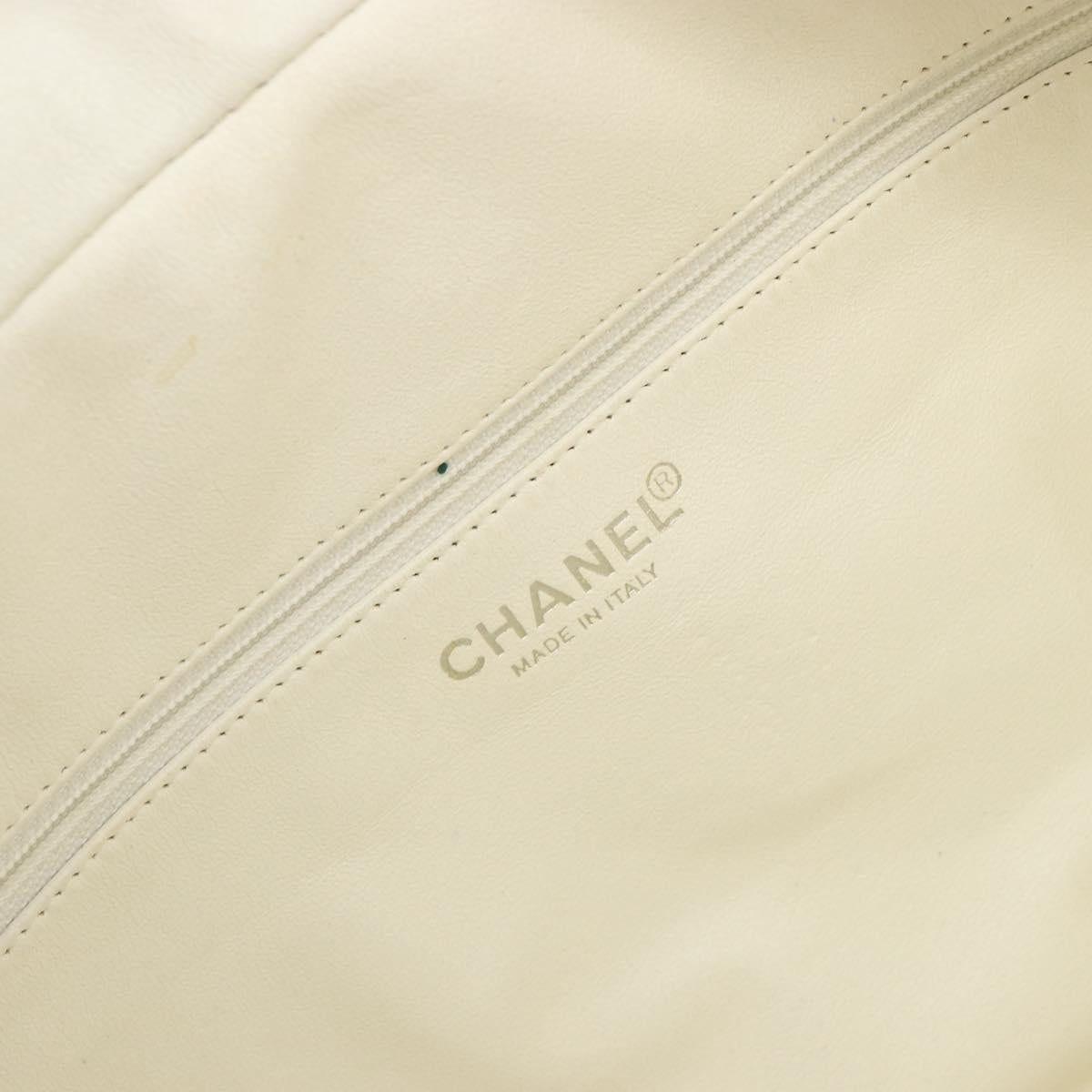 CHANEL Sports Line Matelasse Boston Bag Canvas Gray Silver CC Auth bs36613