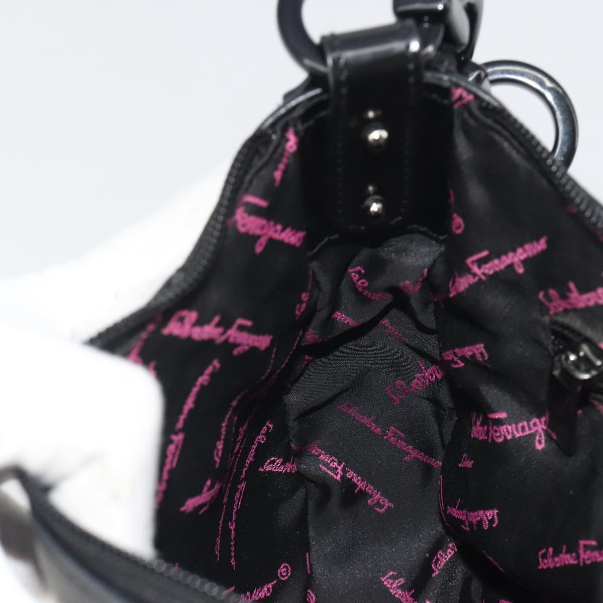 Salvatore Ferragamo Shoulder Bag Leather Black Auth bs36615V