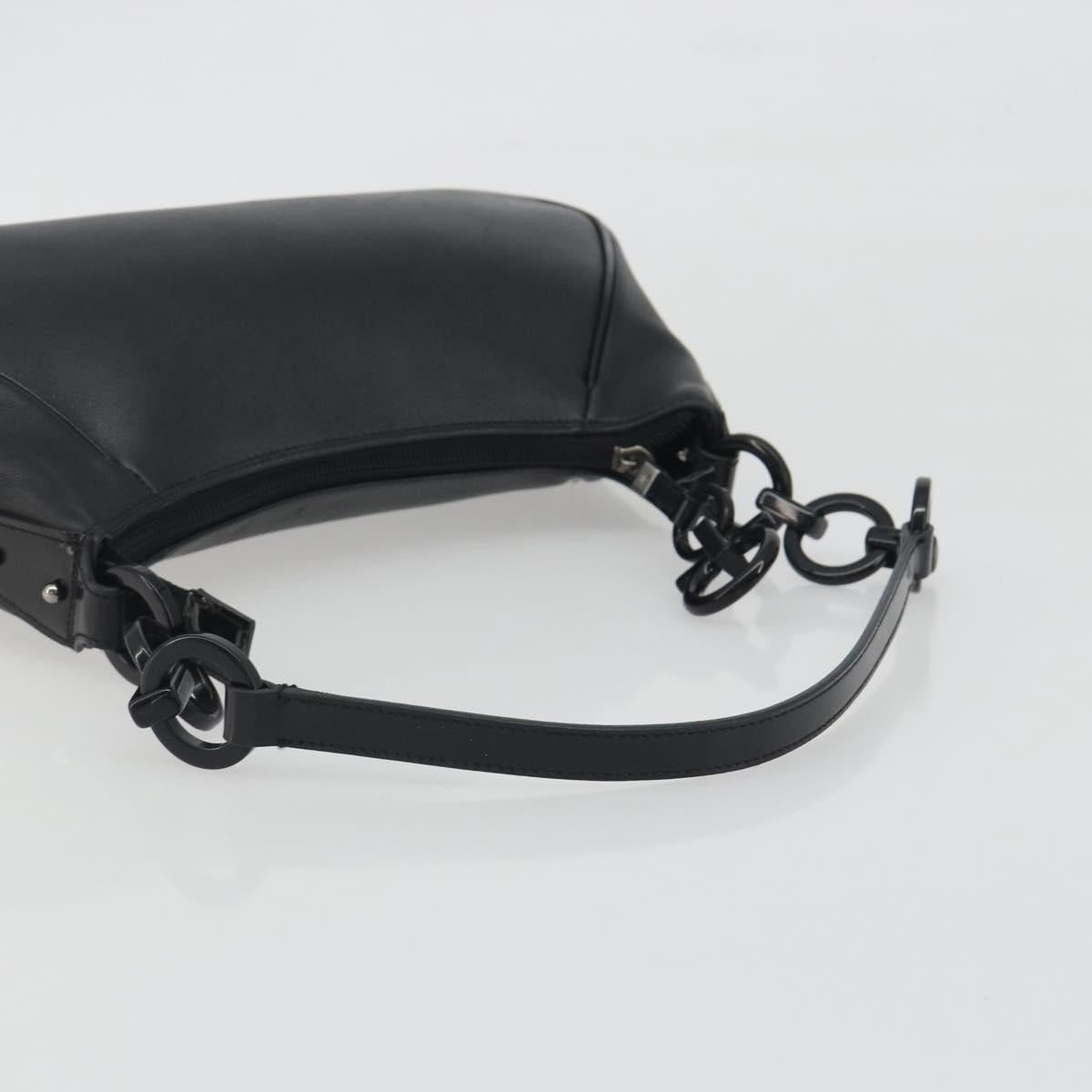 Salvatore Ferragamo Shoulder Bag Leather Black Auth bs36615V
