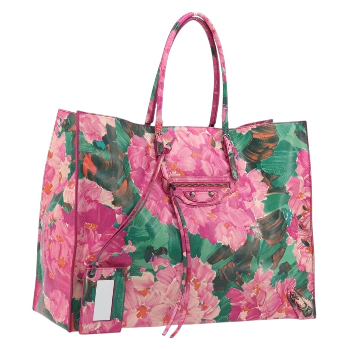 BALENCIAGA The Paper Tote Bag Leather Pink 236701 Auth bs36620A