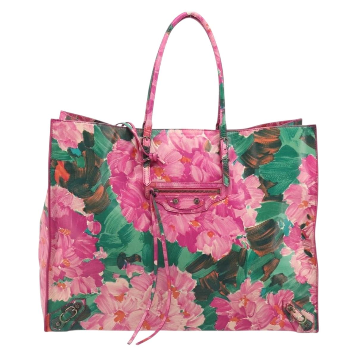 BALENCIAGA The Paper Tote Bag Leather Pink 236701 Auth bs36620A