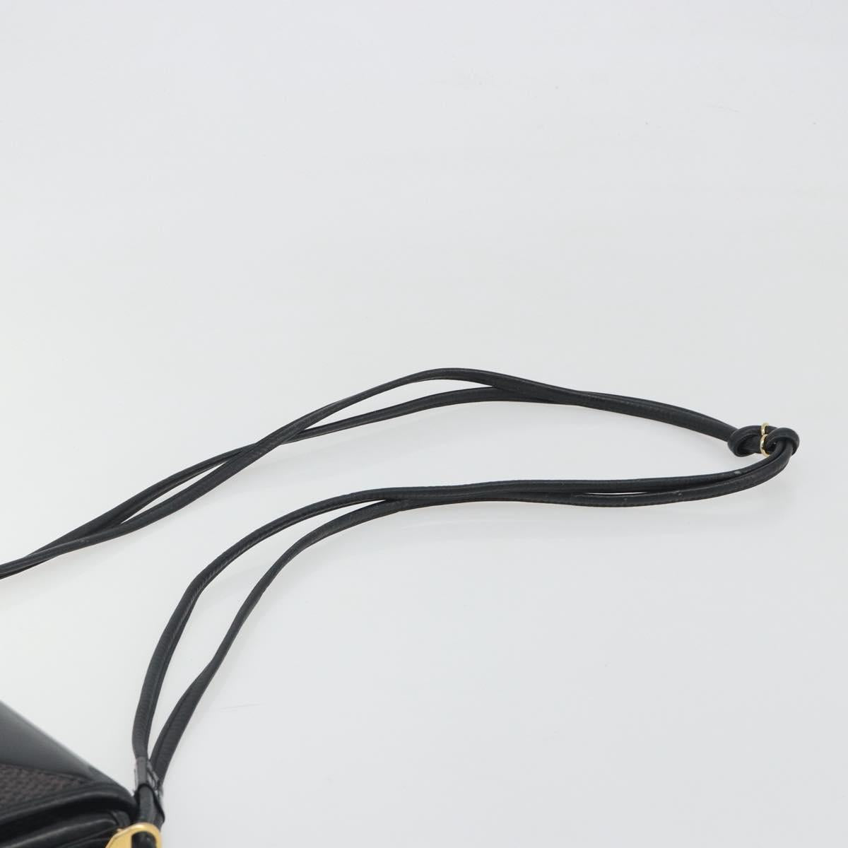 SAINT LAURENT Shoulder Bag PVC Canvas Black Gold Auth bs36624