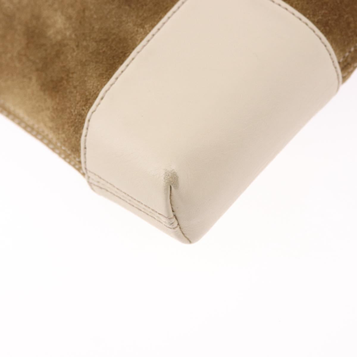 LOEWE Shoulder Bag Suede Brown Gold Auth bs36625