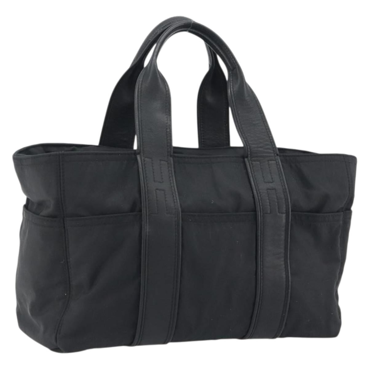 HERMES Acape Luco PM Hand Bag Nylon Black Auth bs36629