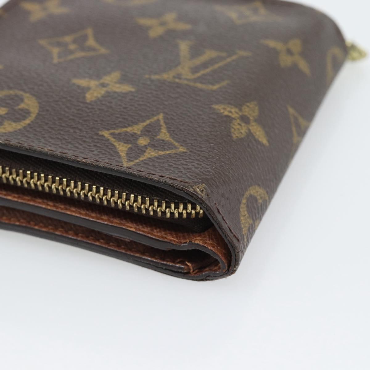 LOUIS VUITTON Monogram Compact Zip Wallet M61667 LV Auth bs36635