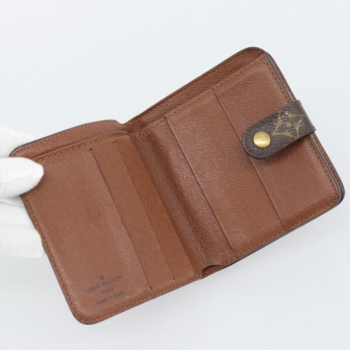 LOUIS VUITTON Monogram Compact Zip Wallet M61667 LV Auth bs36635