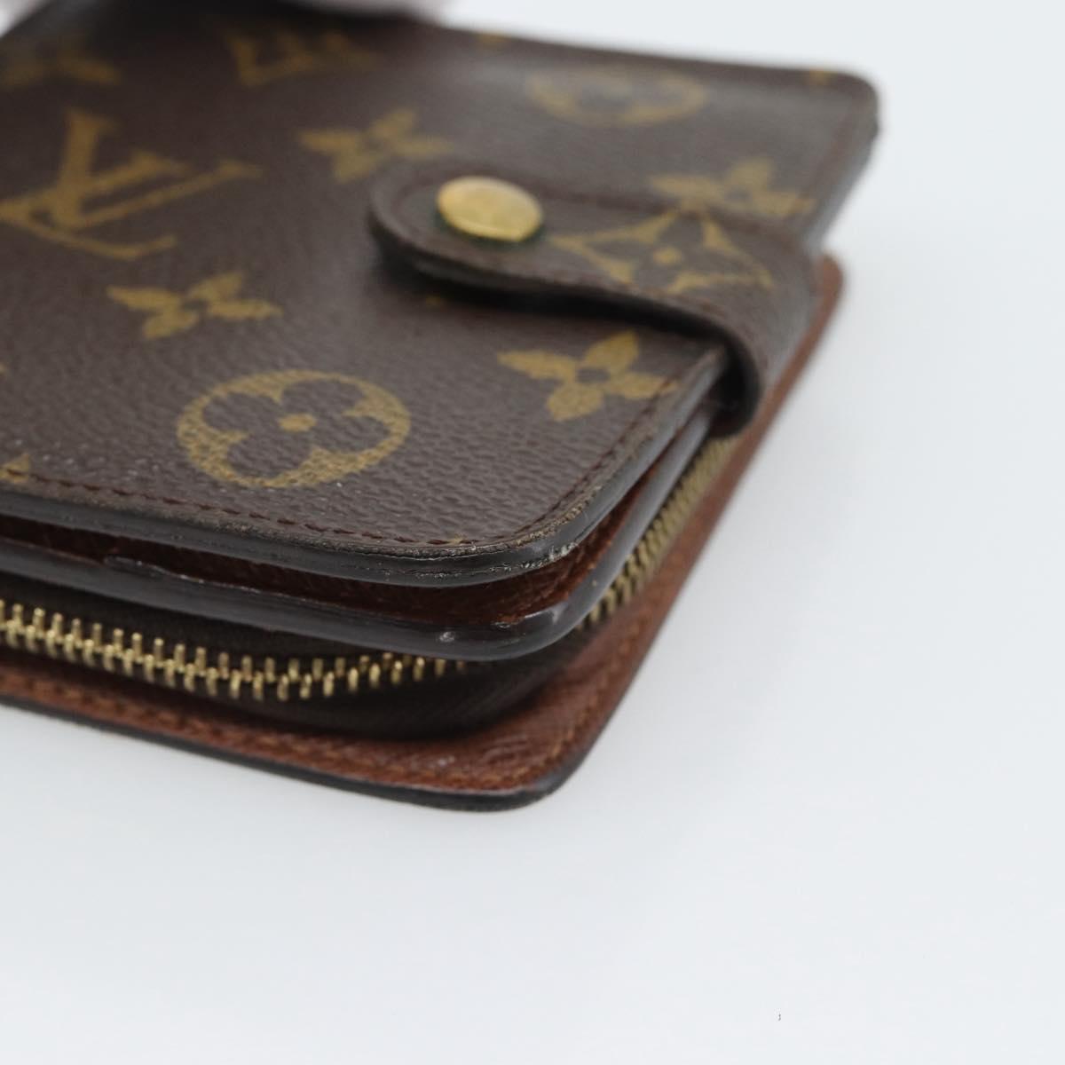 LOUIS VUITTON Monogram Compact Zip Wallet M61667 LV Auth bs36635