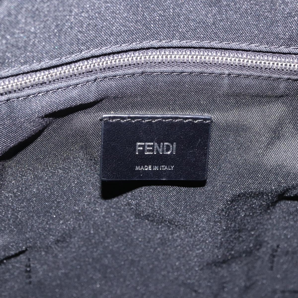 FENDI Backpack Nylon Black Silver Auth bs36641V