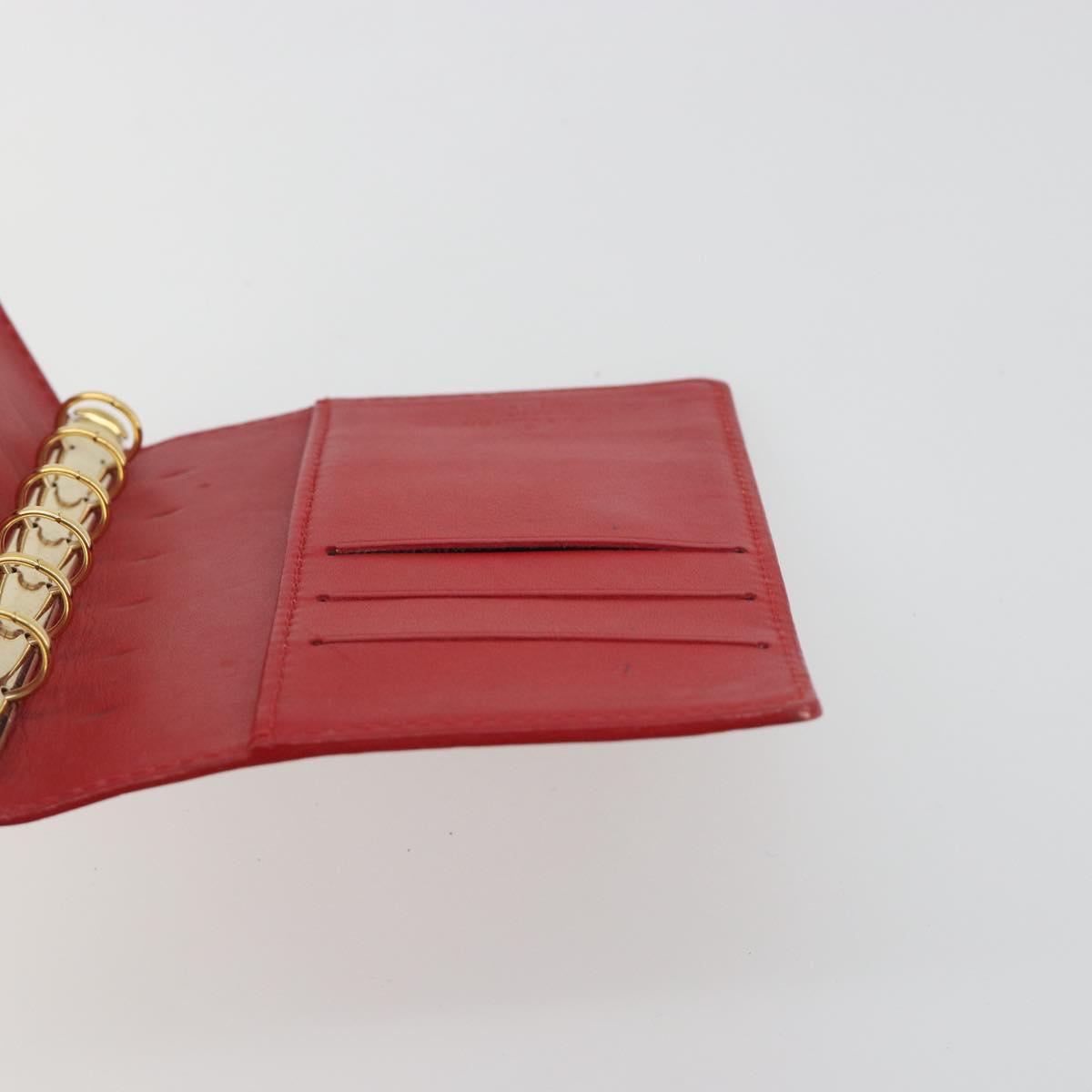 LOUIS VUITTON Monogram Vernis Agenda PM Planner Cover Red R21016 LV Auth bs36647